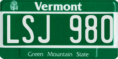 VT license plate LSJ980