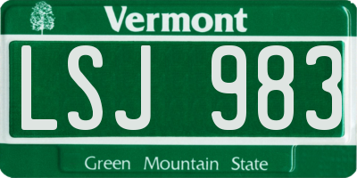 VT license plate LSJ983