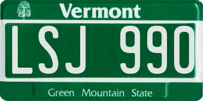 VT license plate LSJ990