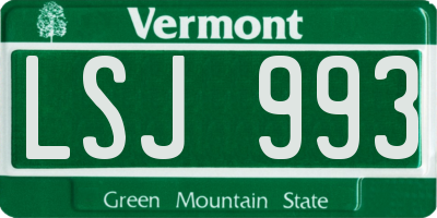 VT license plate LSJ993