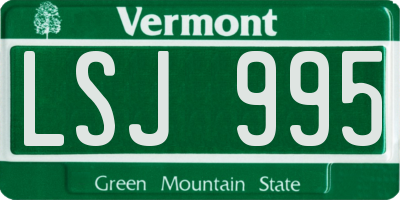 VT license plate LSJ995