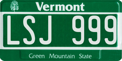 VT license plate LSJ999