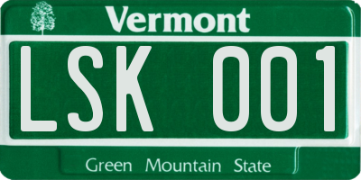VT license plate LSK001