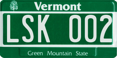 VT license plate LSK002