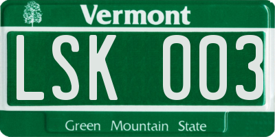 VT license plate LSK003