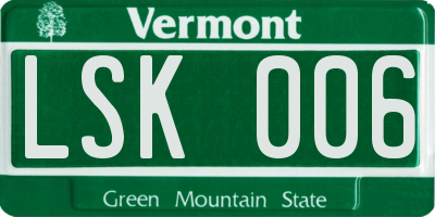 VT license plate LSK006