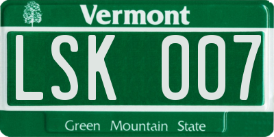 VT license plate LSK007