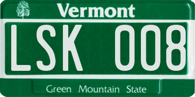 VT license plate LSK008