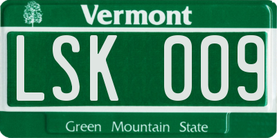 VT license plate LSK009