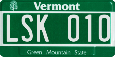 VT license plate LSK010