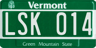 VT license plate LSK014
