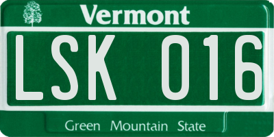 VT license plate LSK016
