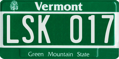 VT license plate LSK017