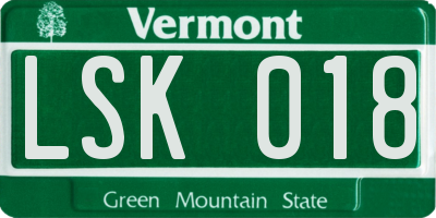 VT license plate LSK018