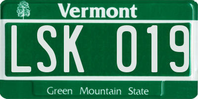 VT license plate LSK019