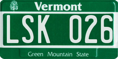 VT license plate LSK026