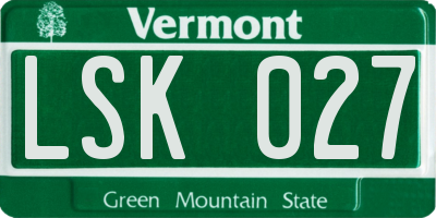VT license plate LSK027
