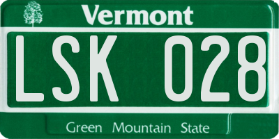 VT license plate LSK028