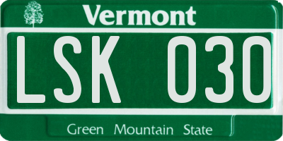 VT license plate LSK030