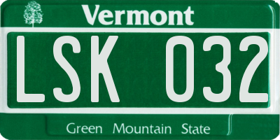 VT license plate LSK032