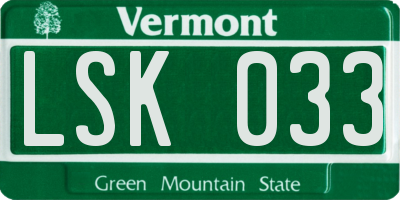 VT license plate LSK033