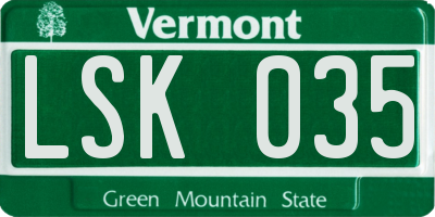 VT license plate LSK035