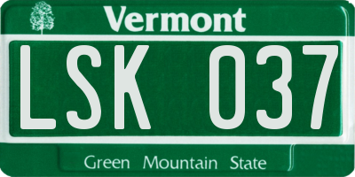 VT license plate LSK037