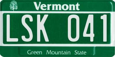 VT license plate LSK041