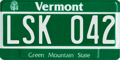 VT license plate LSK042