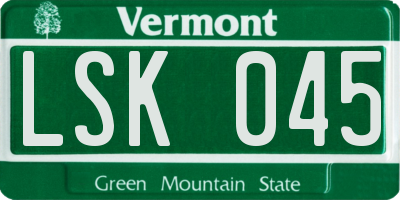 VT license plate LSK045