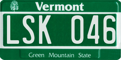 VT license plate LSK046