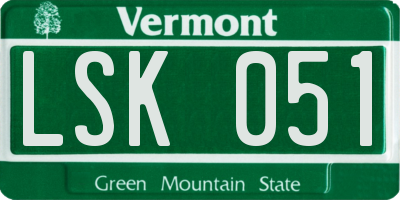 VT license plate LSK051