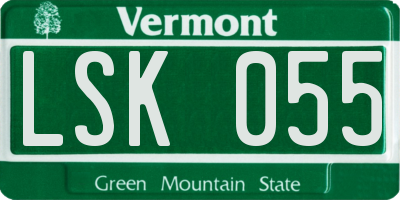 VT license plate LSK055