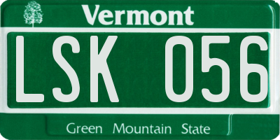 VT license plate LSK056