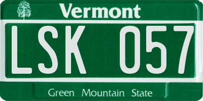 VT license plate LSK057
