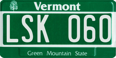 VT license plate LSK060