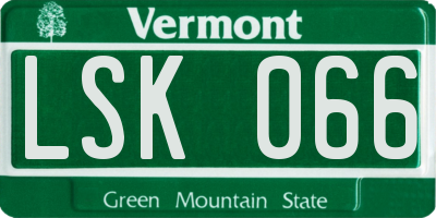 VT license plate LSK066