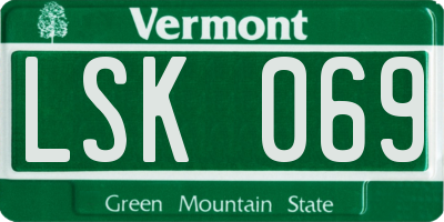 VT license plate LSK069