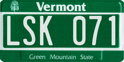 VT license plate LSK071