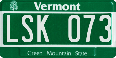 VT license plate LSK073