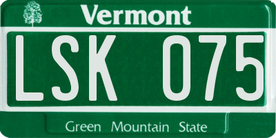 VT license plate LSK075