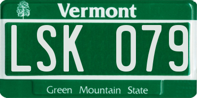 VT license plate LSK079