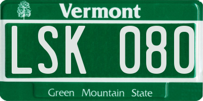 VT license plate LSK080