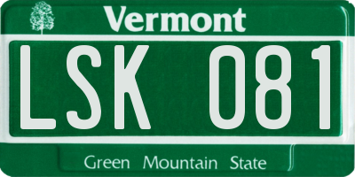 VT license plate LSK081