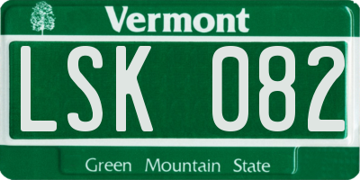 VT license plate LSK082