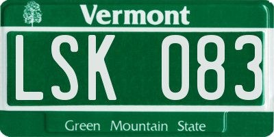 VT license plate LSK083