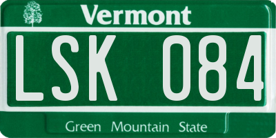 VT license plate LSK084