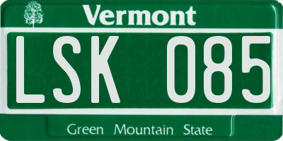 VT license plate LSK085