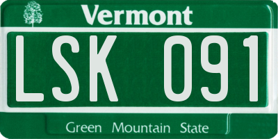 VT license plate LSK091