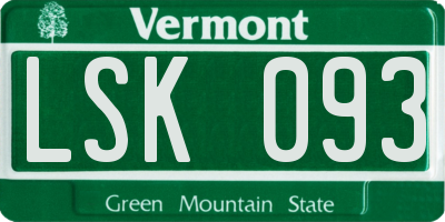 VT license plate LSK093